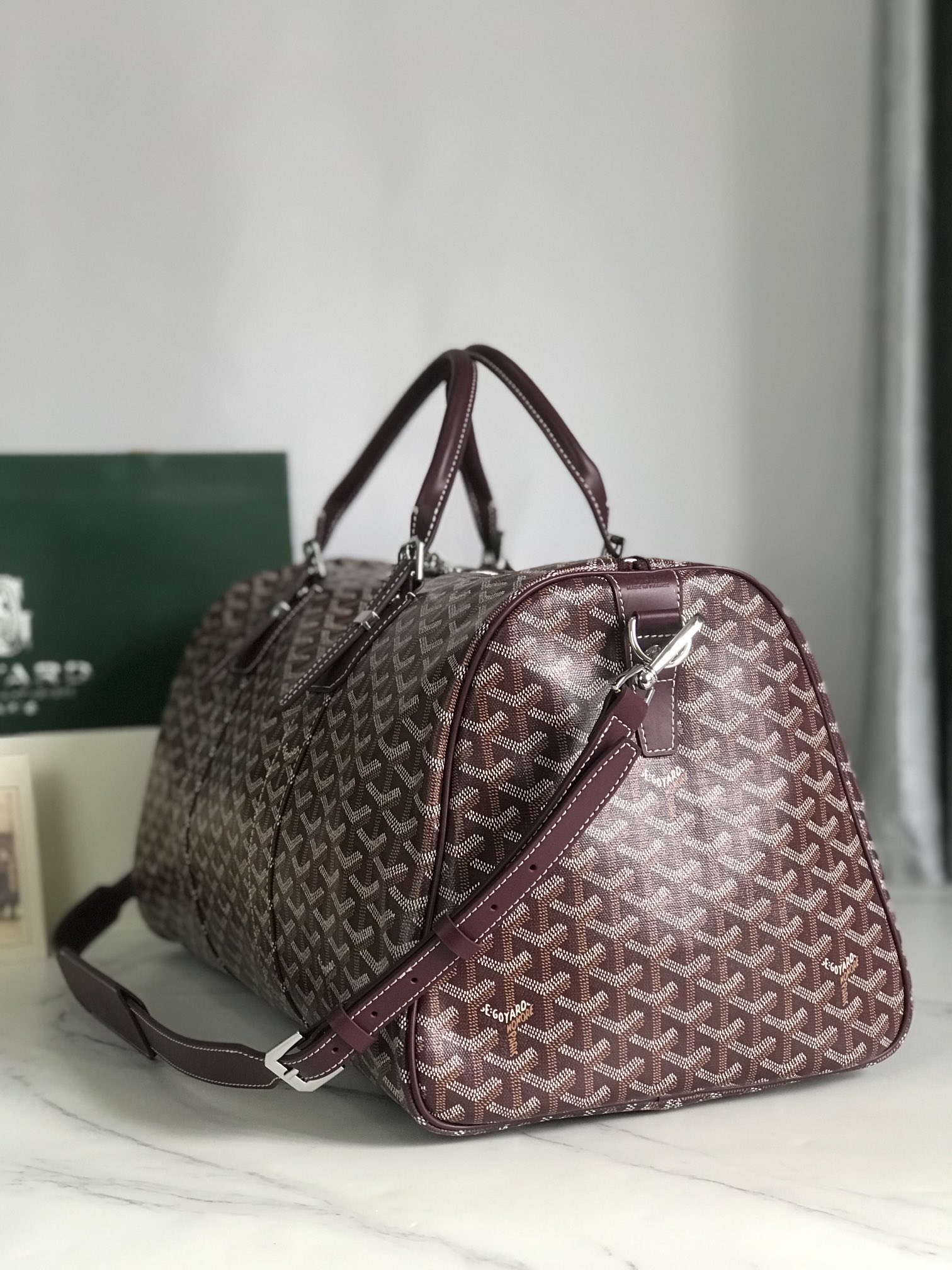 Goyard brown Goyardine Coated Canvas Croisjour 55 Boston Bag