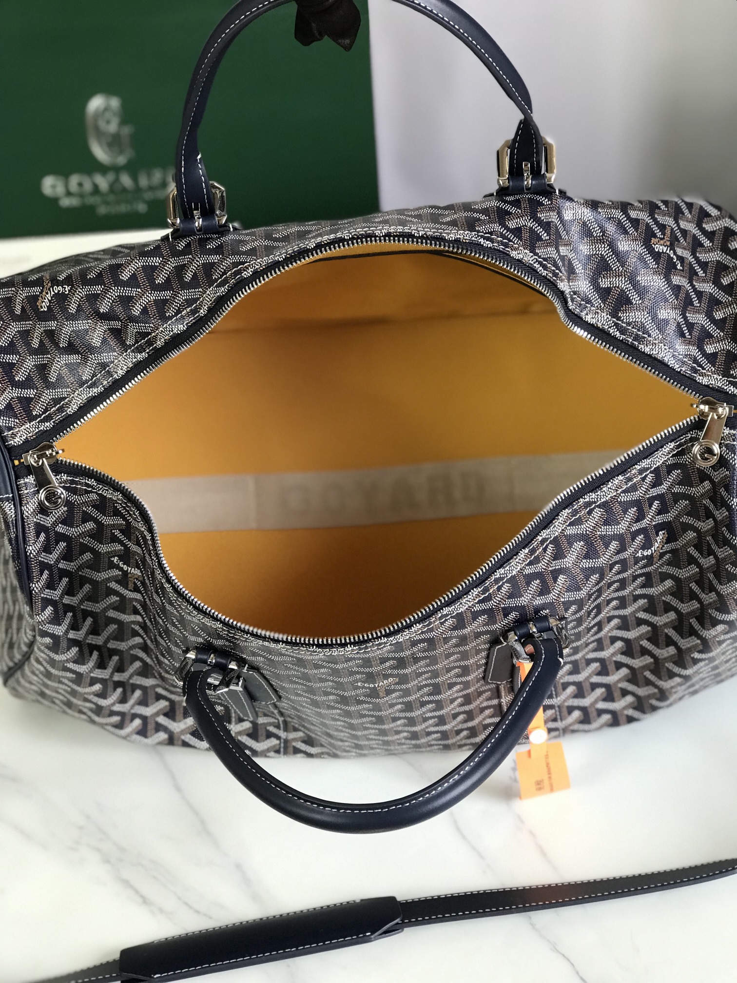 Goyard blackGoyardine Coated Canvas Croisjour 55 Boston Bag