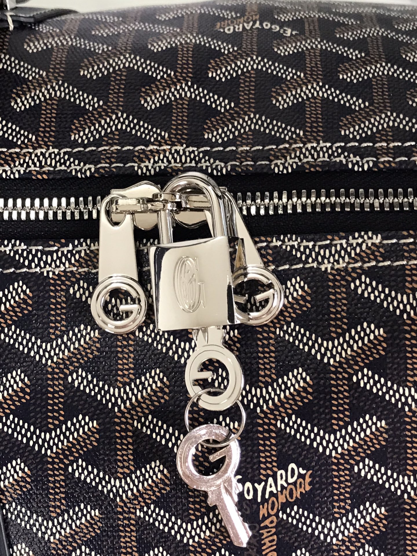 Goyard blackGoyardine Coated Canvas Croisjour 55 Boston Bag