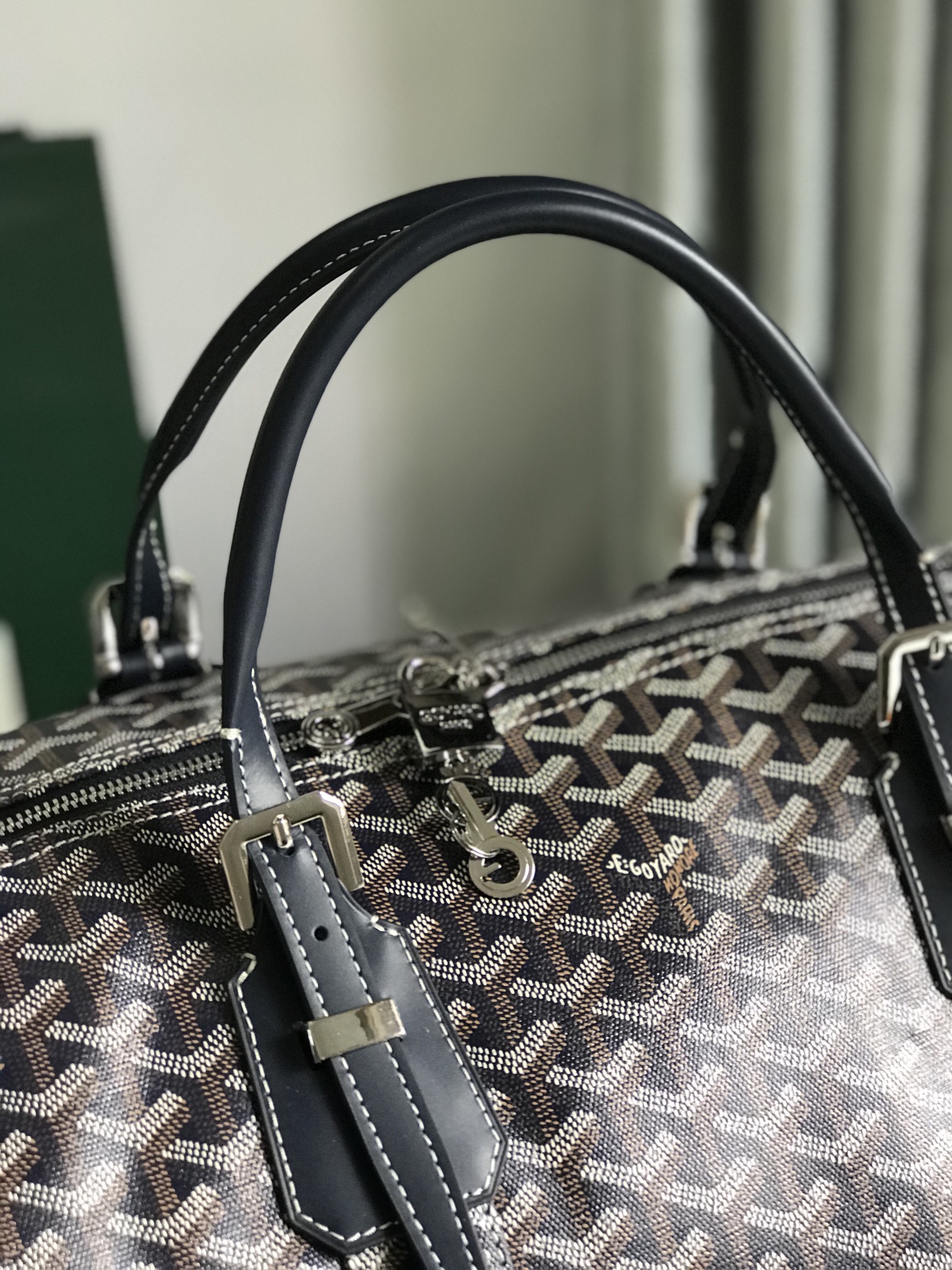 Goyard blackGoyardine Coated Canvas Croisjour 55 Boston Bag