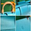 Saigon Top Handle Bag Coated Canvas with Leather PM bag blue sky
