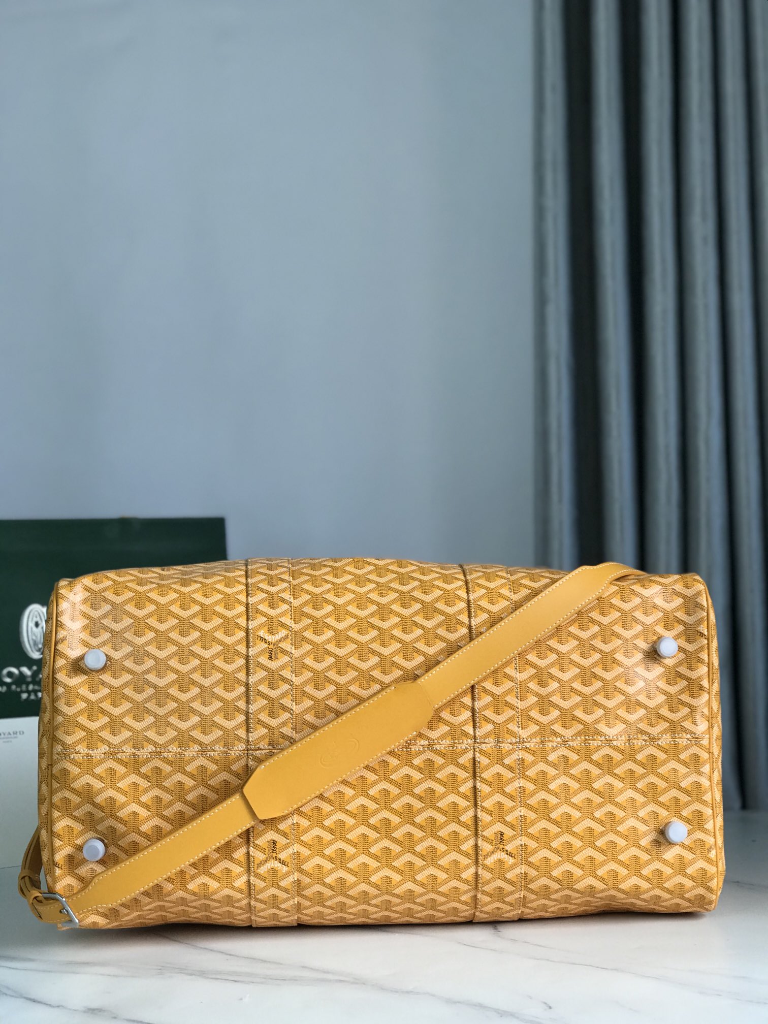 Goyard yellow Goyardine Coated Canvas Croisjour 55 Boston Bag