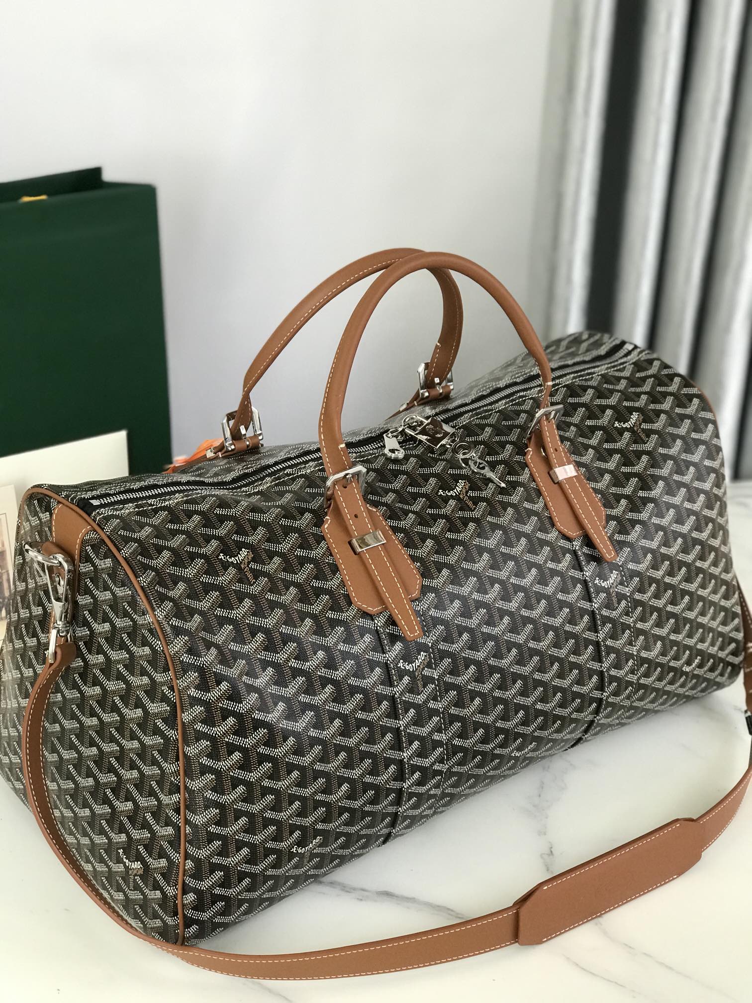 Goyard Croisiere 50 Duffle Bag Brown Travel Gym Carry On