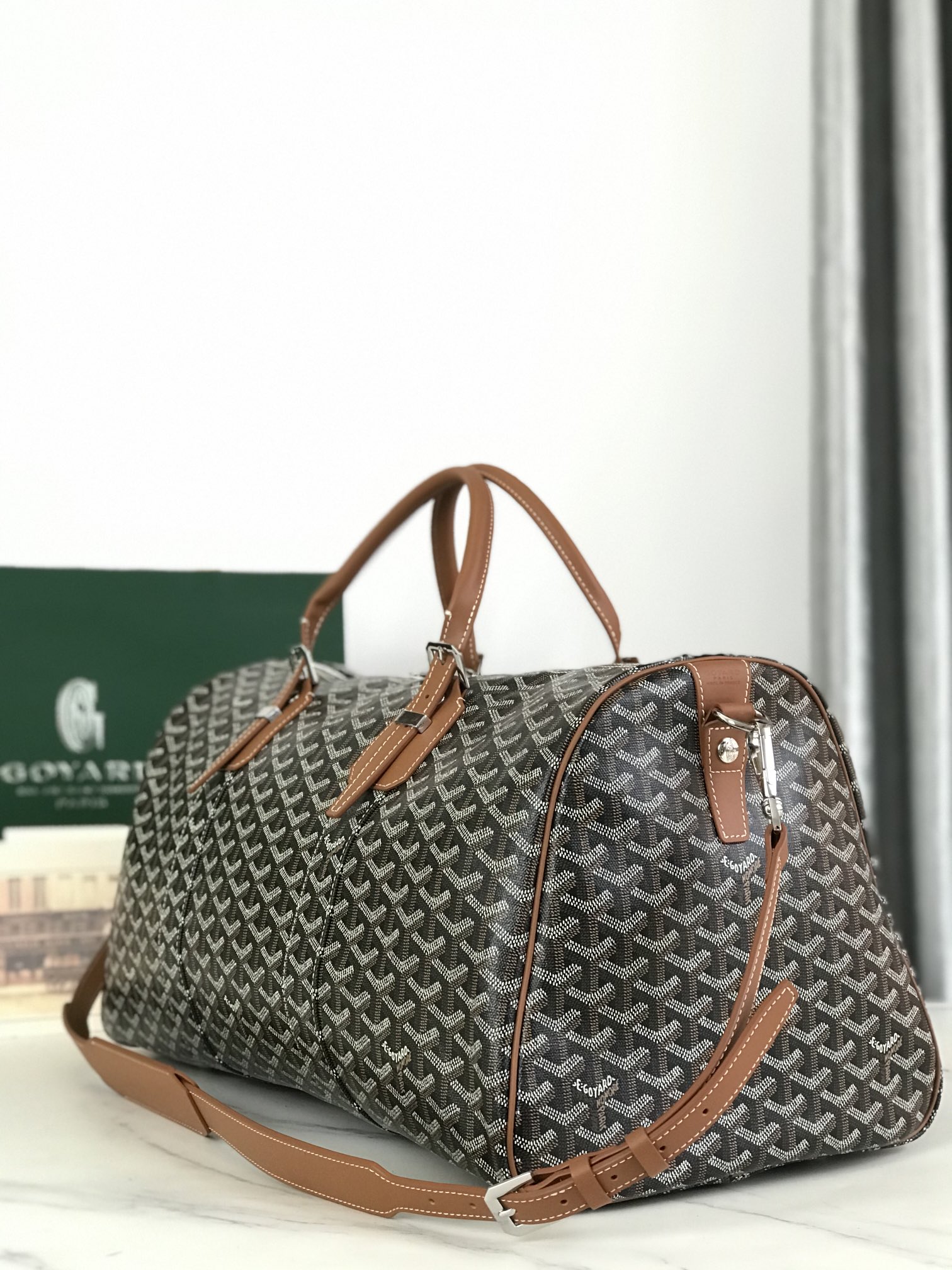 Goyard Croisiere 50 Duffle Bag Brown Travel Gym Carry On