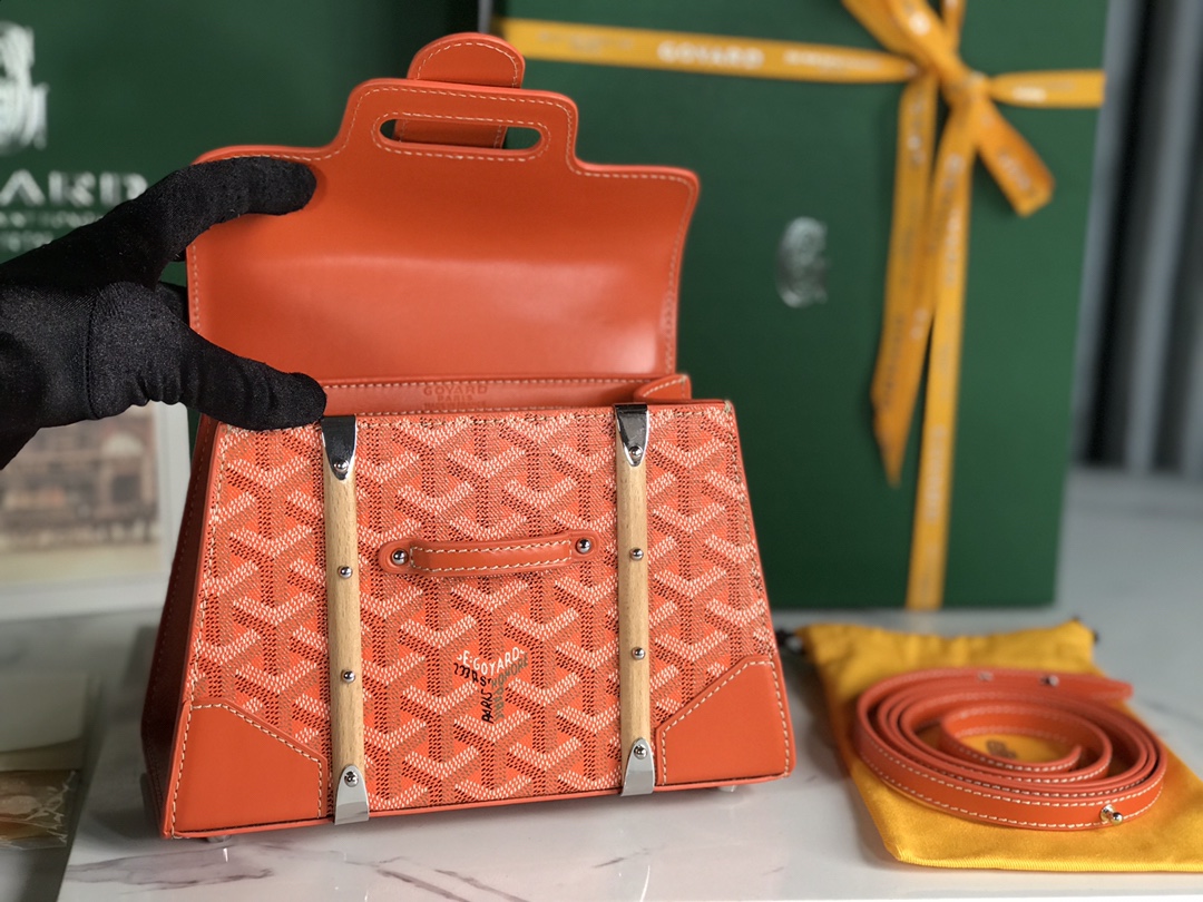 Goyard Orange Coated Canvas and Leather PM Saigon Top