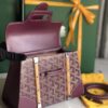 Saïgon leather handbag Goyard Burgundy in Leather