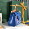 Goyard Blue Coated Canvas and Leather Saigon Top Handle Bag
