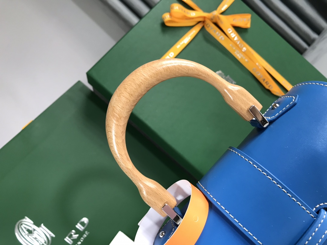 Goyard Blue Coated Canvas and Leather Saigon Top Handle Bag