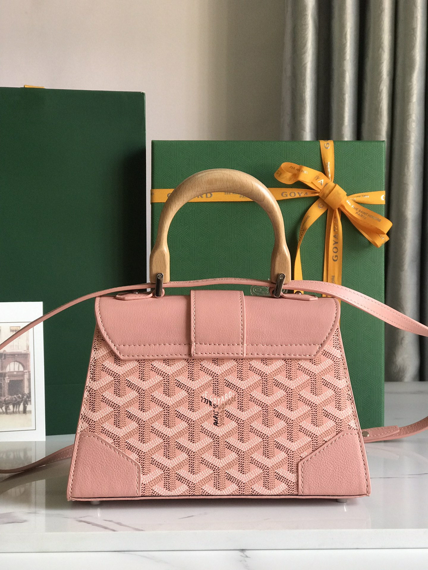 Goyard Saigon Structure Nano Bag Pink Goyardine Silver ...