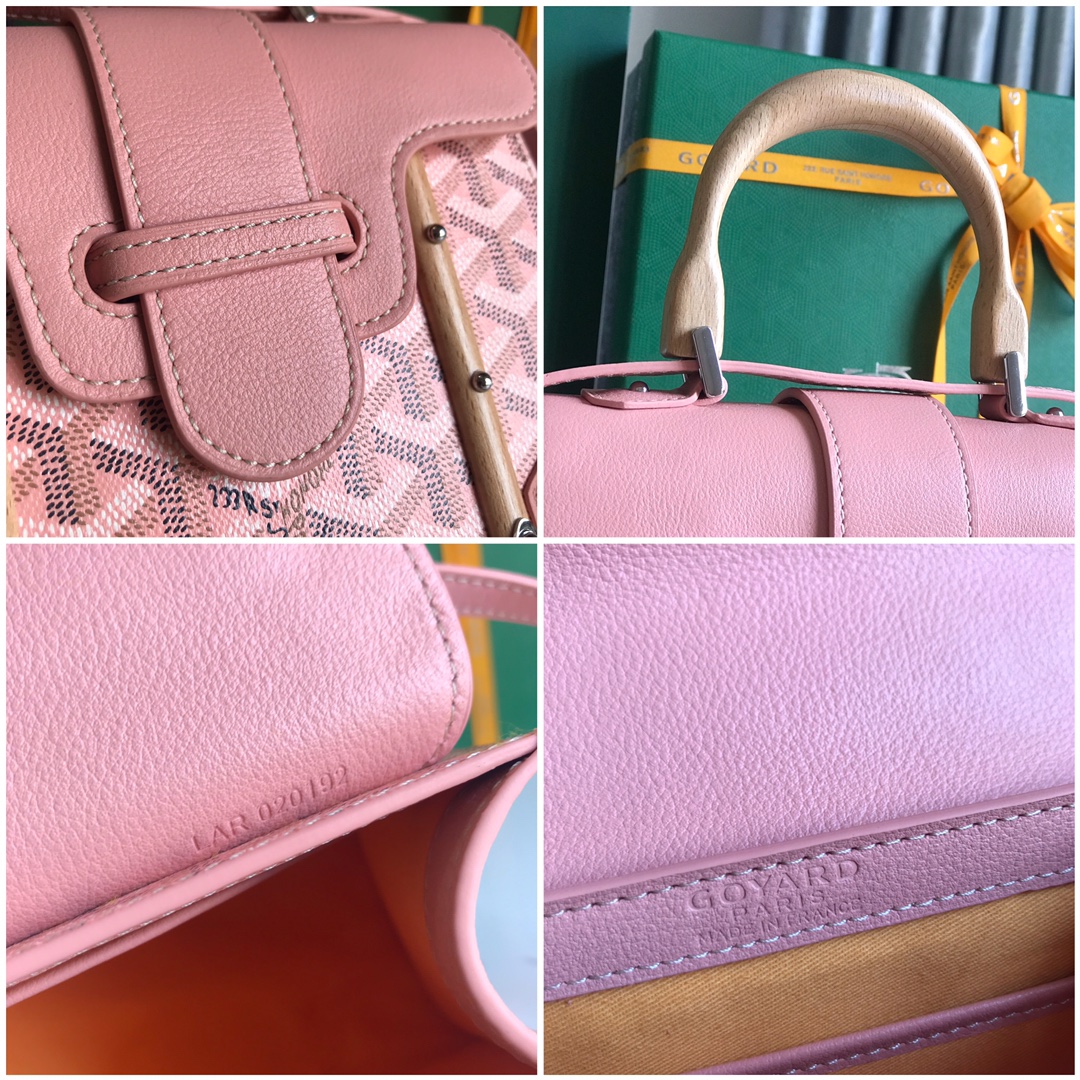 Goyard Saigon Structure Nano Bag Pink Goyardine Silver ...