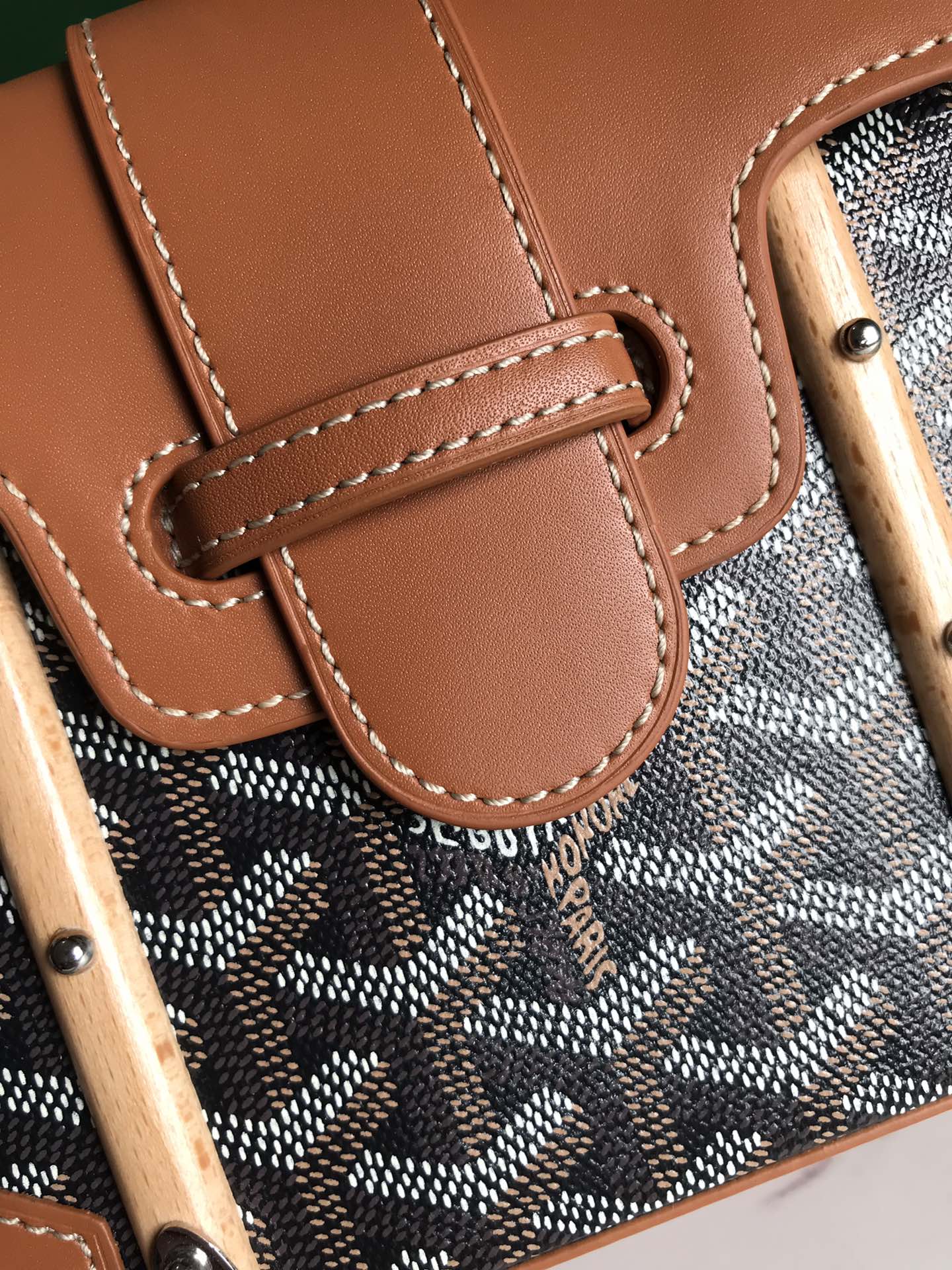 Goyard Saigon Structure Mini Bag Black and Brown Goyardine Canvas Pall