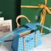 Saigon Top Handle Bag Coated Canvas with Leather PM sky blue