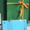 Saigon Top Handle Bag Coated Canvas with Leather PM sky blue
