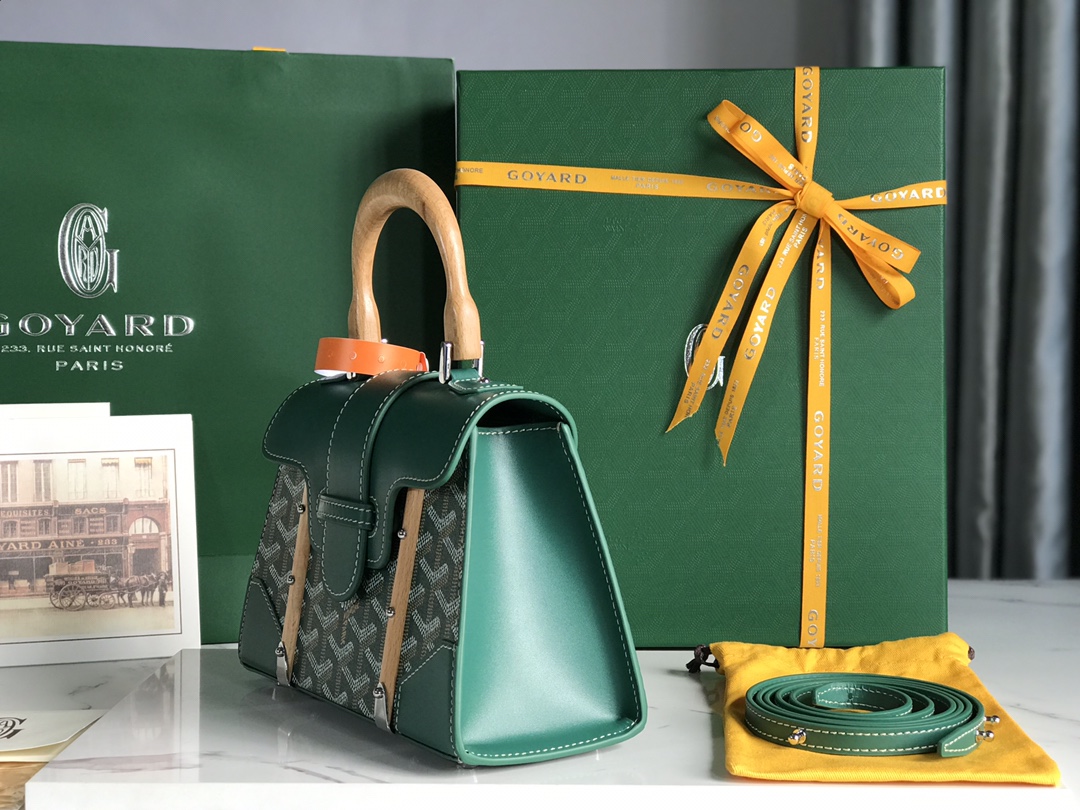 Goyard Saigon Structured 2-Way Hand Shoulder Bag Green