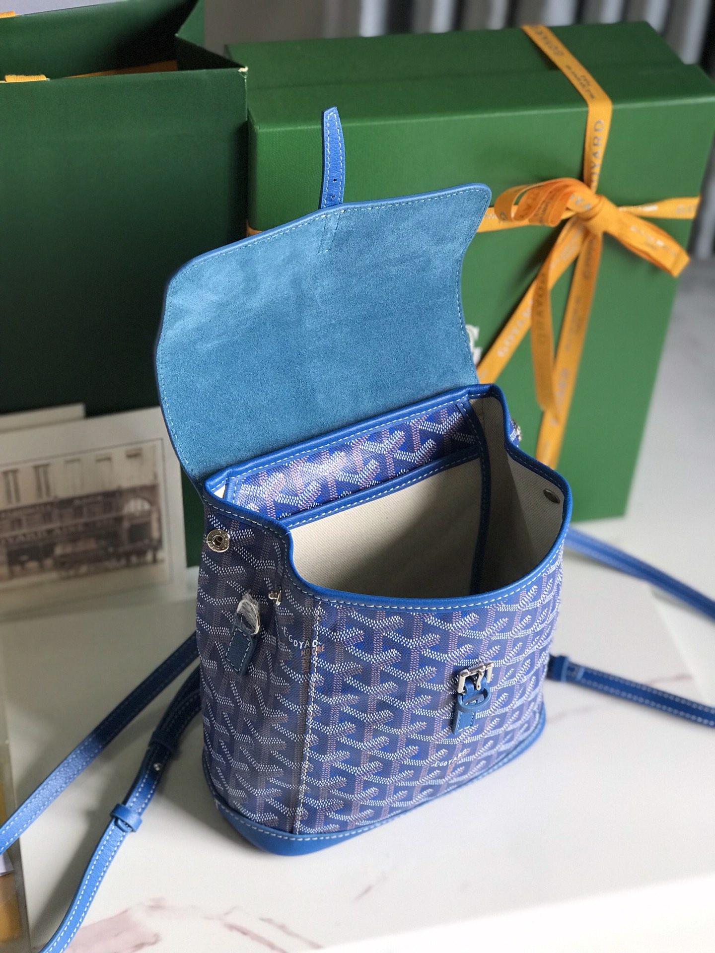 Goyard 2019 Goyardine Le Sac Mini Alpin Backpack - blue