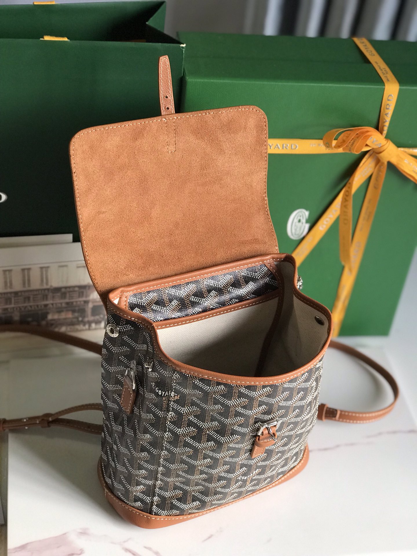 Goyard 2019 Goyardine Le Sac Mini Alpin Backpack - brown