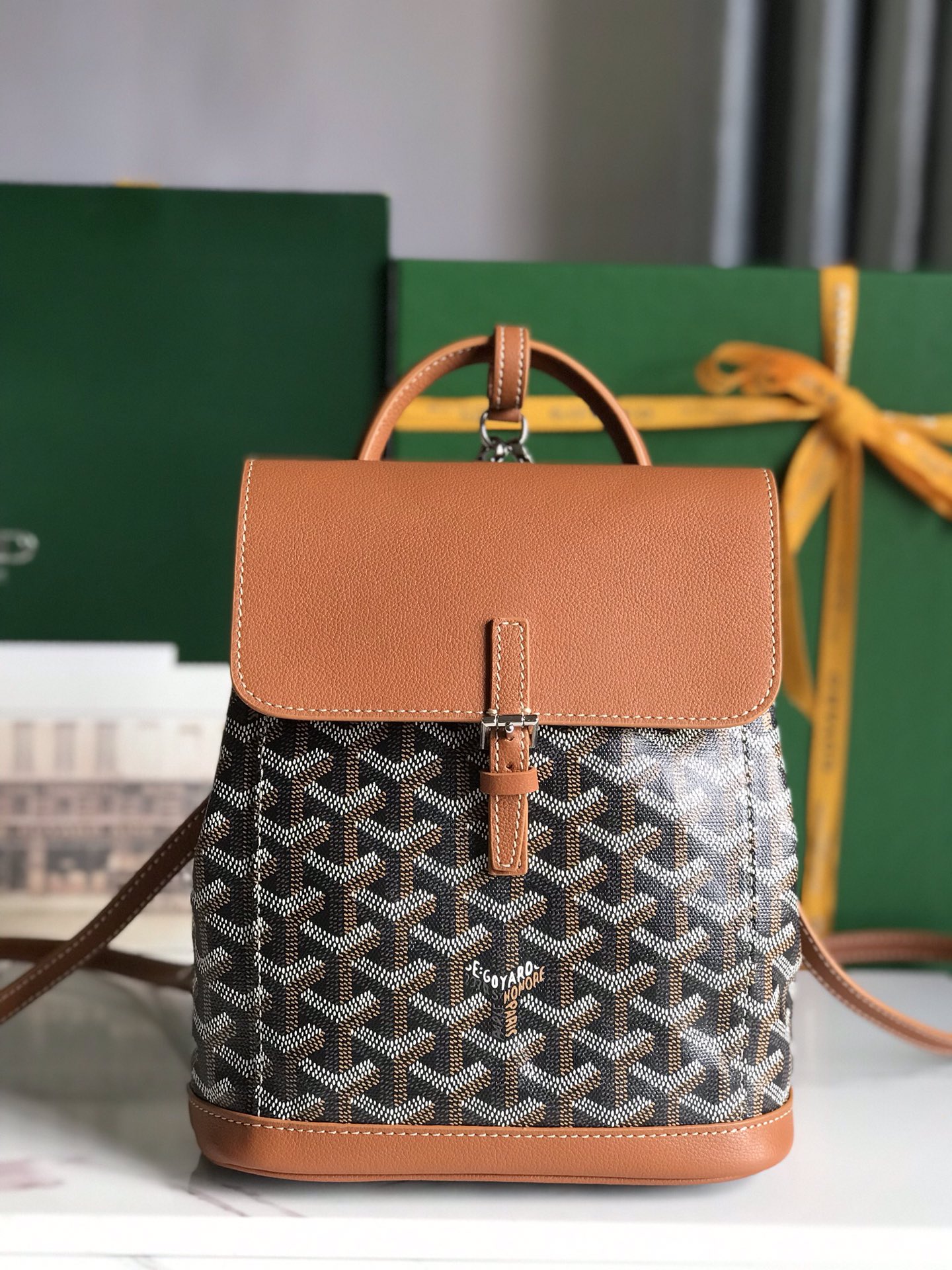 Goyard 2019 Goyardine Le Sac Mini Alpin Backpack – brown