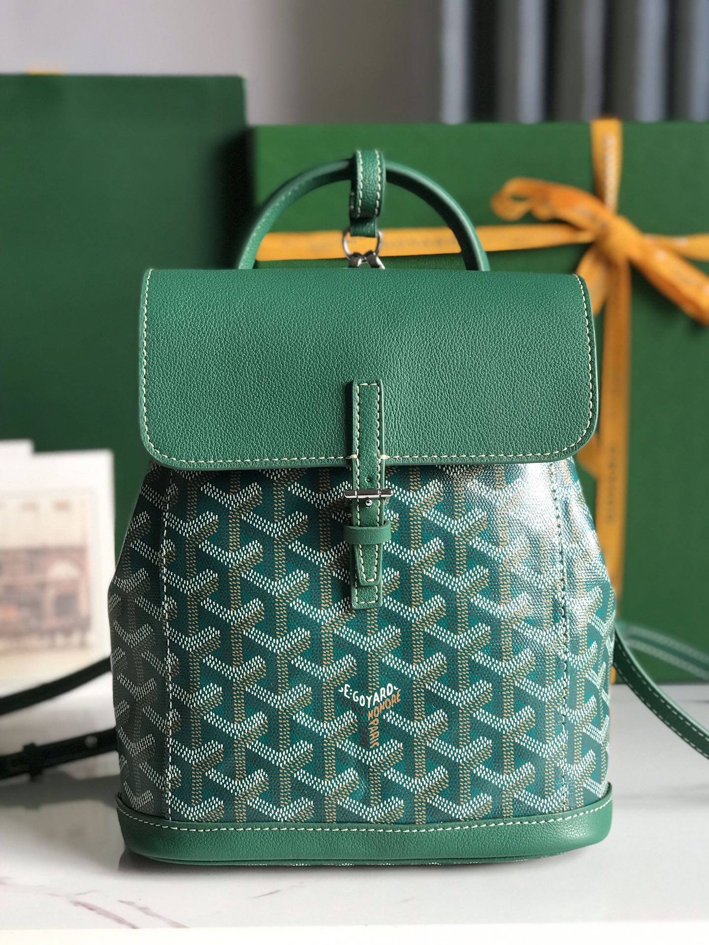 Goyard 2019 Goyardine Le Sac Mini Alpin Backpack – Green