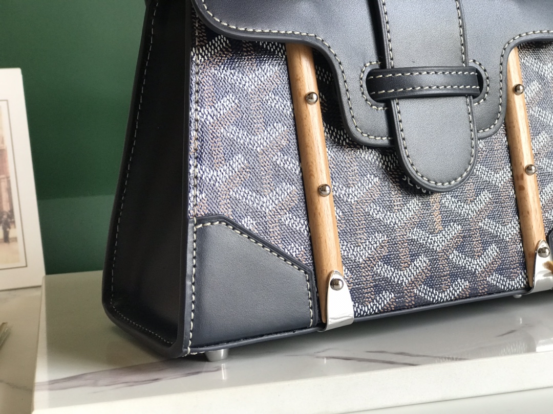 Goyard Women's BAG Saïgon PM in Toile Goyardine &bag navy blue