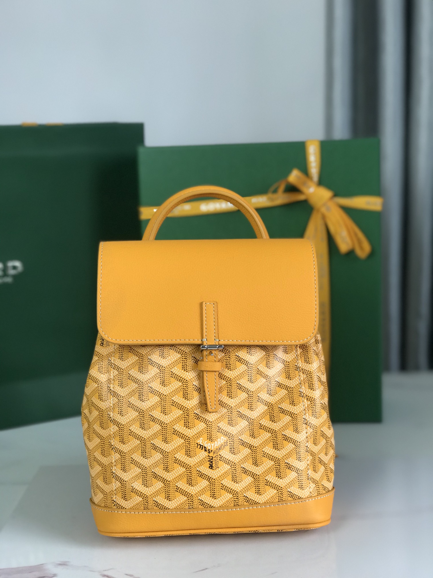Alpin Mini Backpack Goyardine Canvas Yellow