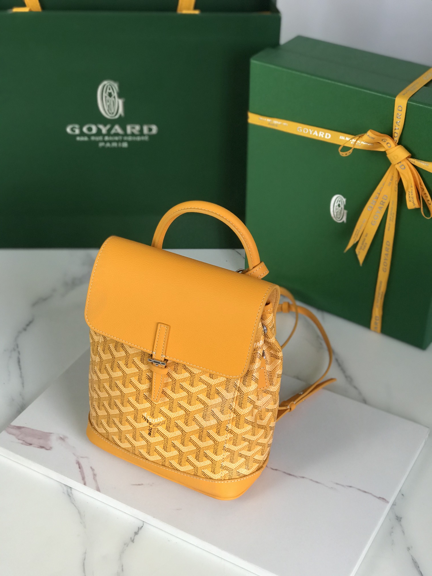 Alpin Mini Backpack Goyardine Canvas Yellow