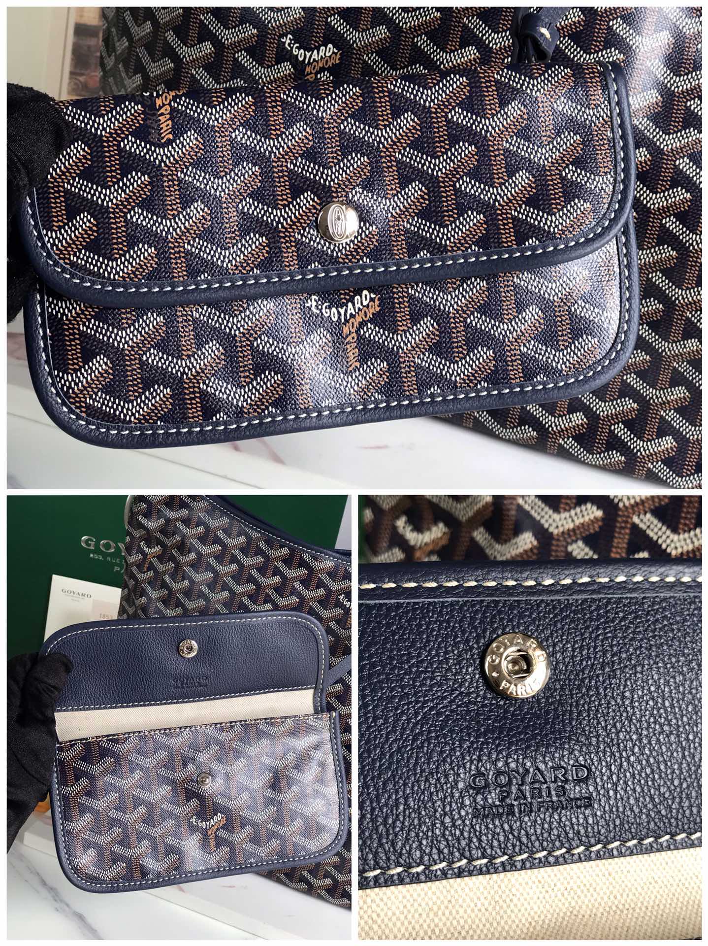 GOYARD Goyardine Boheme Hobo blue navy