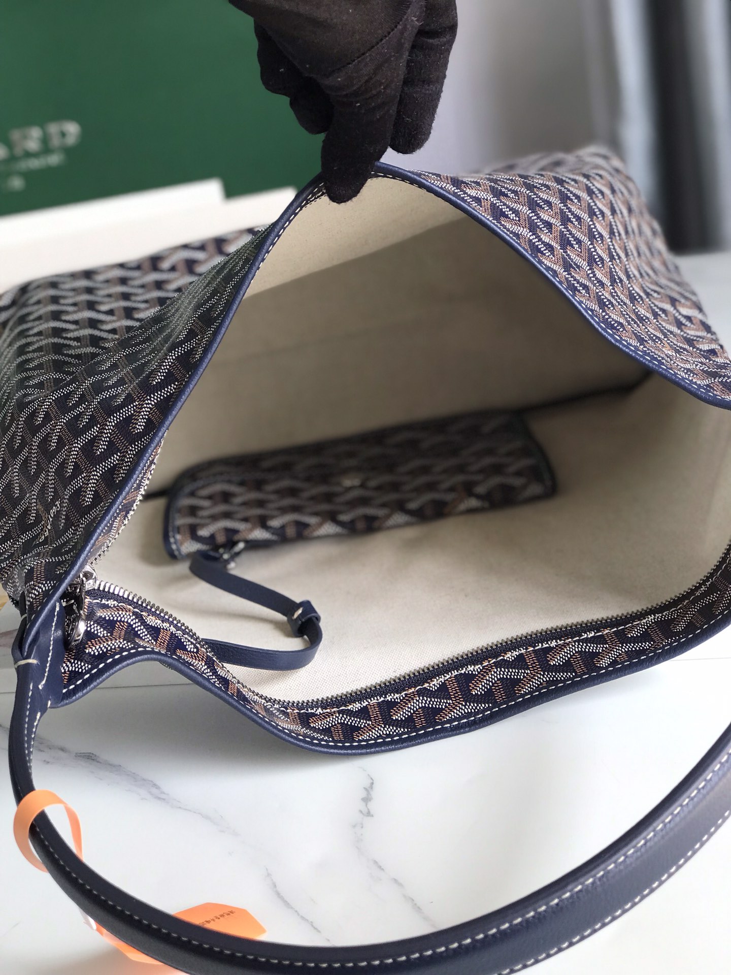 GOYARD Goyardine Boheme Hobo blue navy