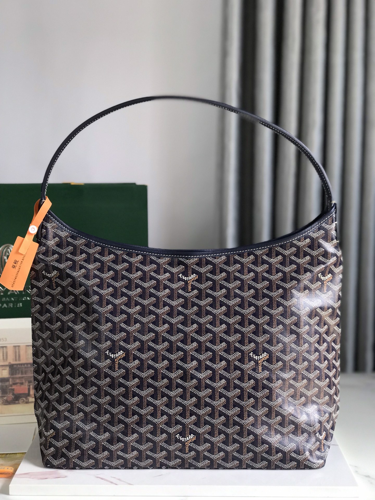 GOYARD Goyardine Boheme Hobo blue navy