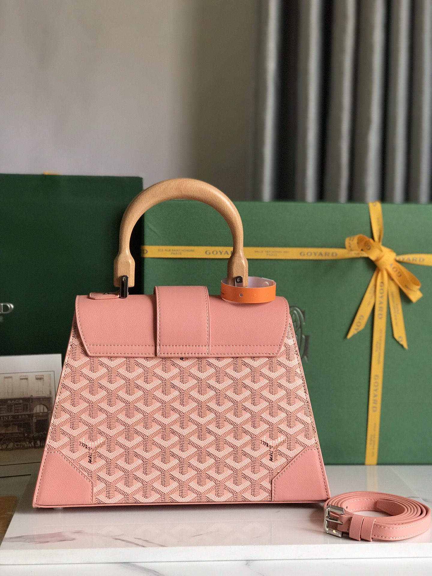 Goyard Saigon Structure Nano Bag Pink Goyardine Silver ...