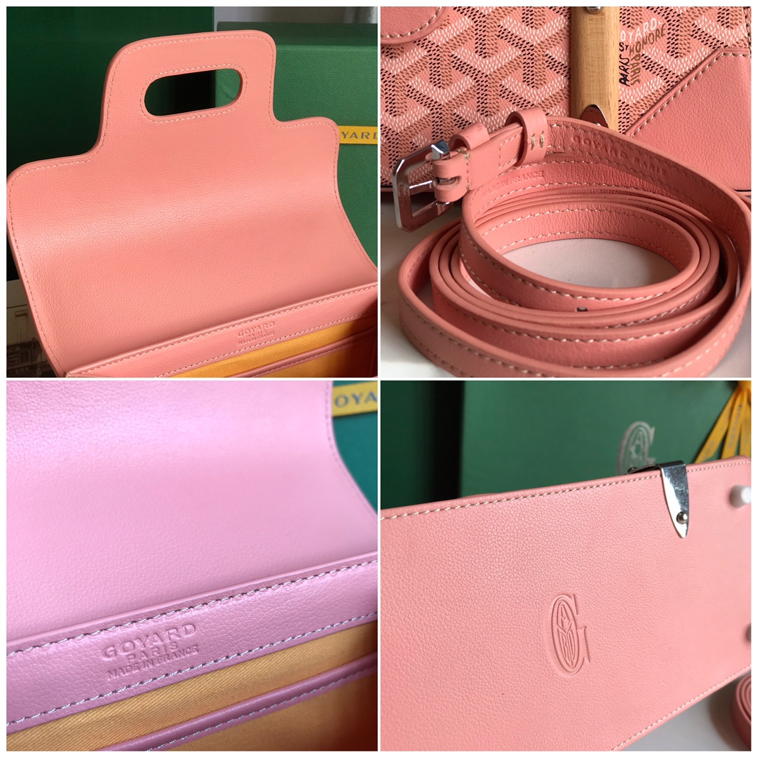 Goyard Saigon Structure Nano Bag Pink Goyardine Silver ...