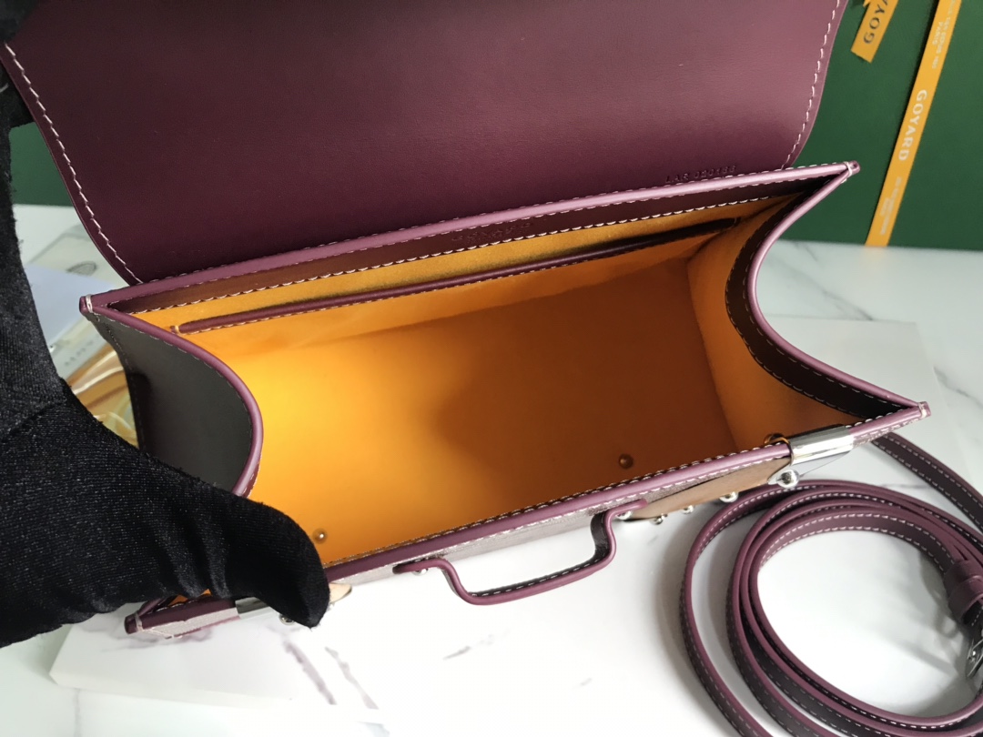 Goyard Burgundy Goyardine Coated Canvas And Leather