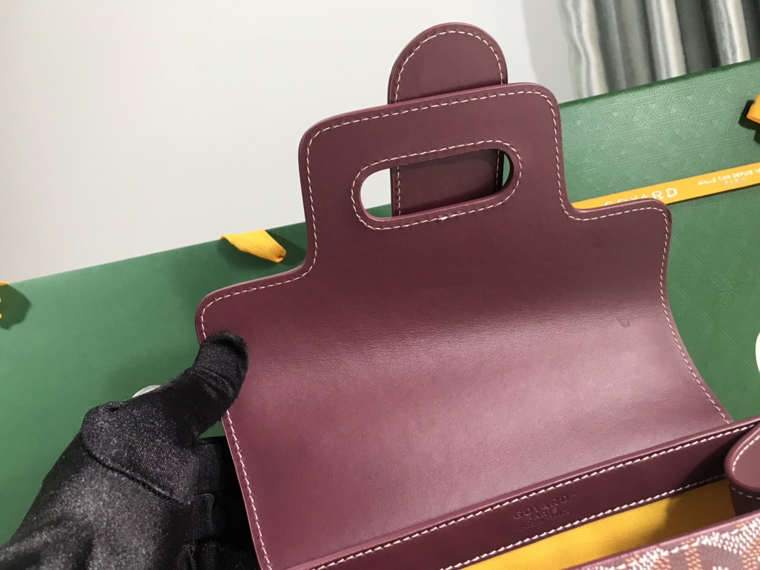 Goyard Burgundy Goyardine Coated Canvas And Leather