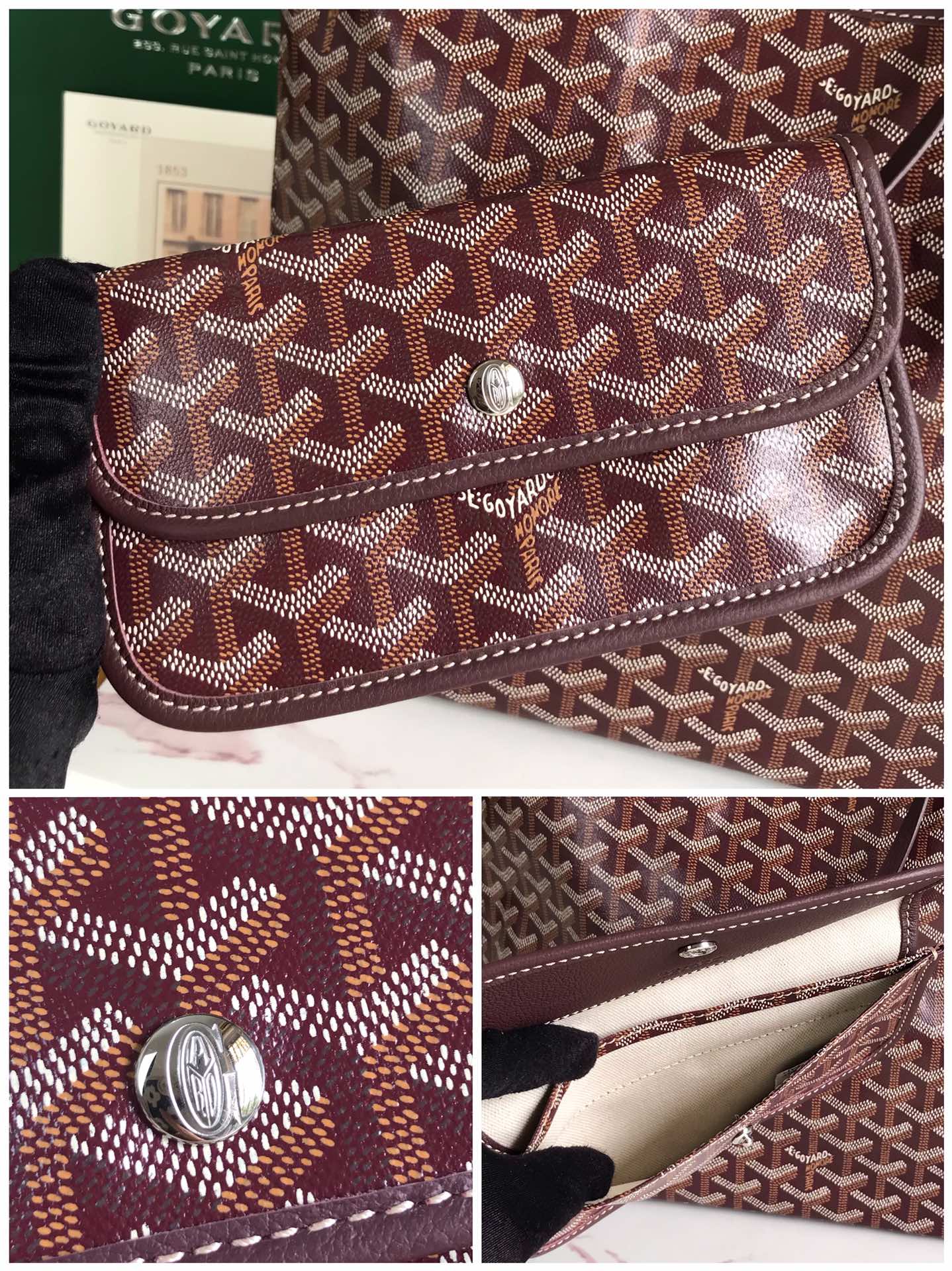 GOYARD Goyardine Boheme Hobo Burgundy 1550354 |