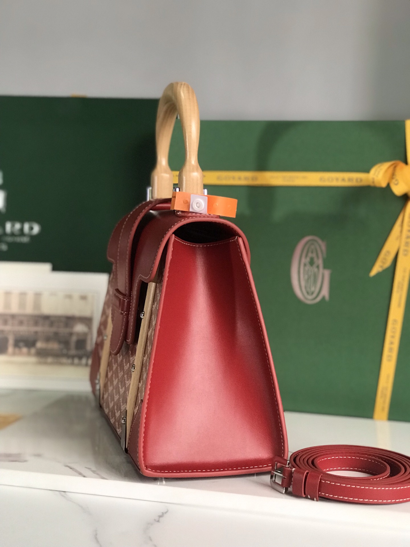 Goyard Saigon PM 2way Hand Shoulder Bag red