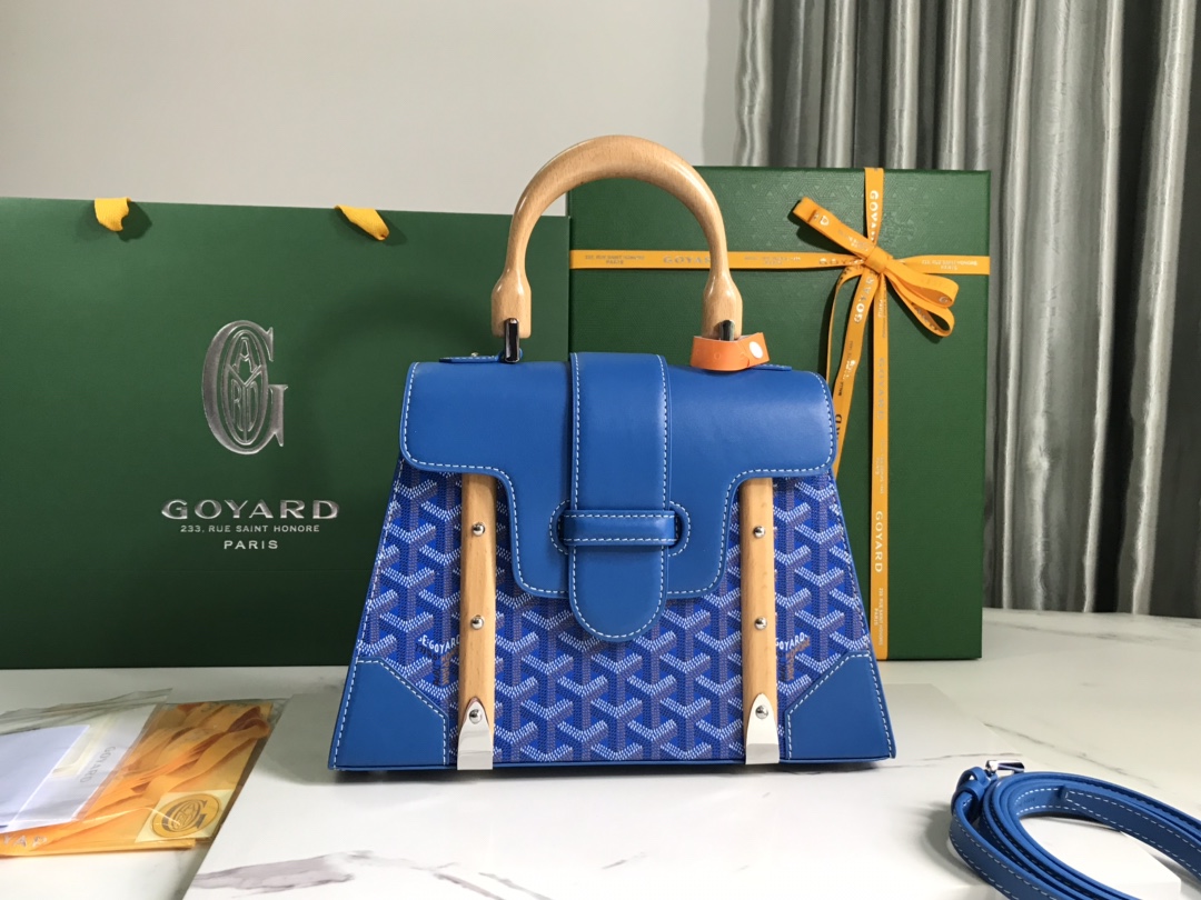 Goyard Saigon PM 2way Hand Shoulder Bag blue