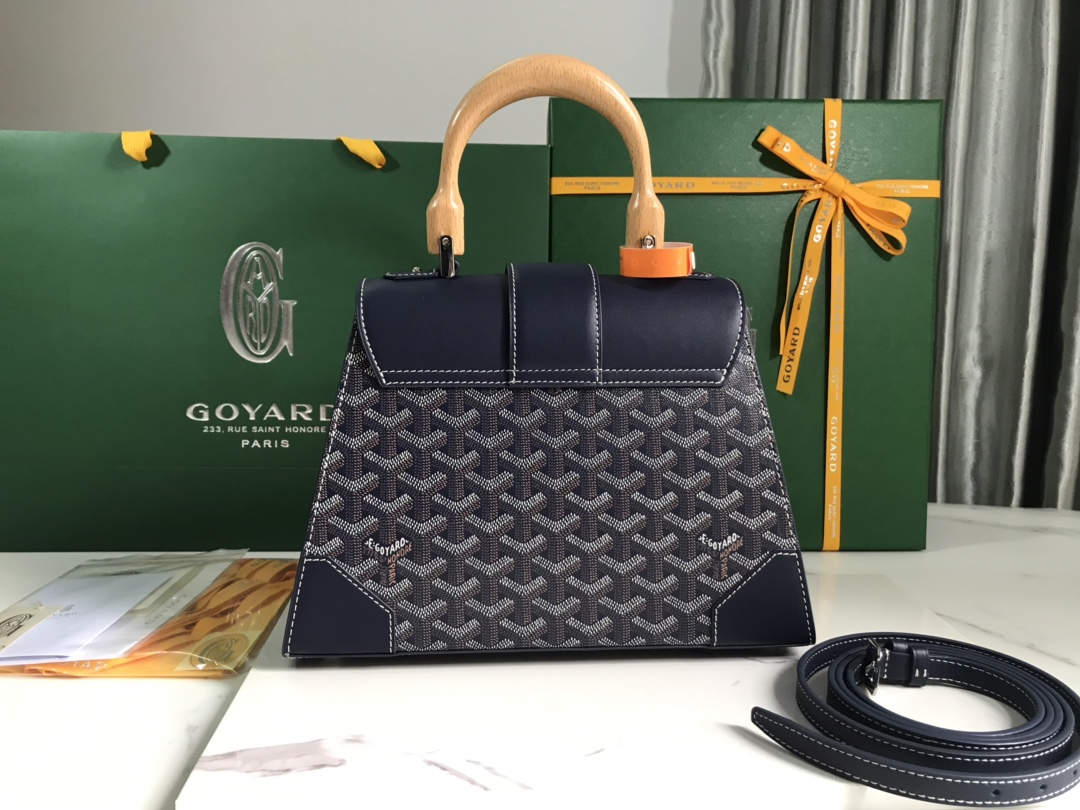 Goyard Saigon PM 2way Hand Shoulder Bag Beige Navy blue