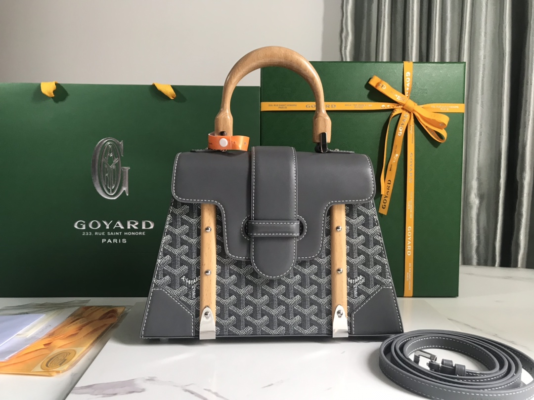 Goyard Pre-Owned 2016 Goyardine Saigon Structured PM gray