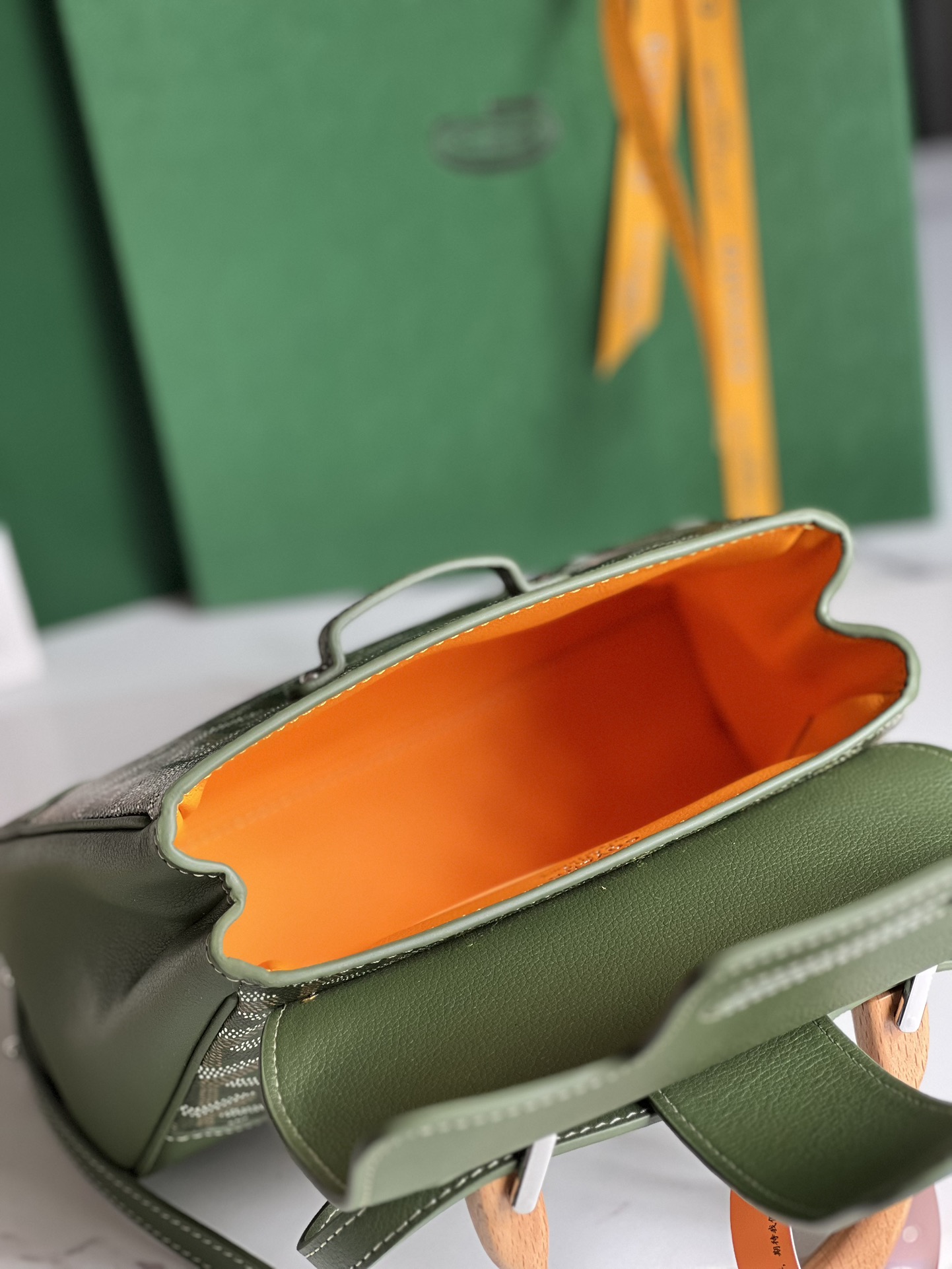 Goyard Women's Sac Saïgon Souple Mini BAG in Toile Goyardine & green