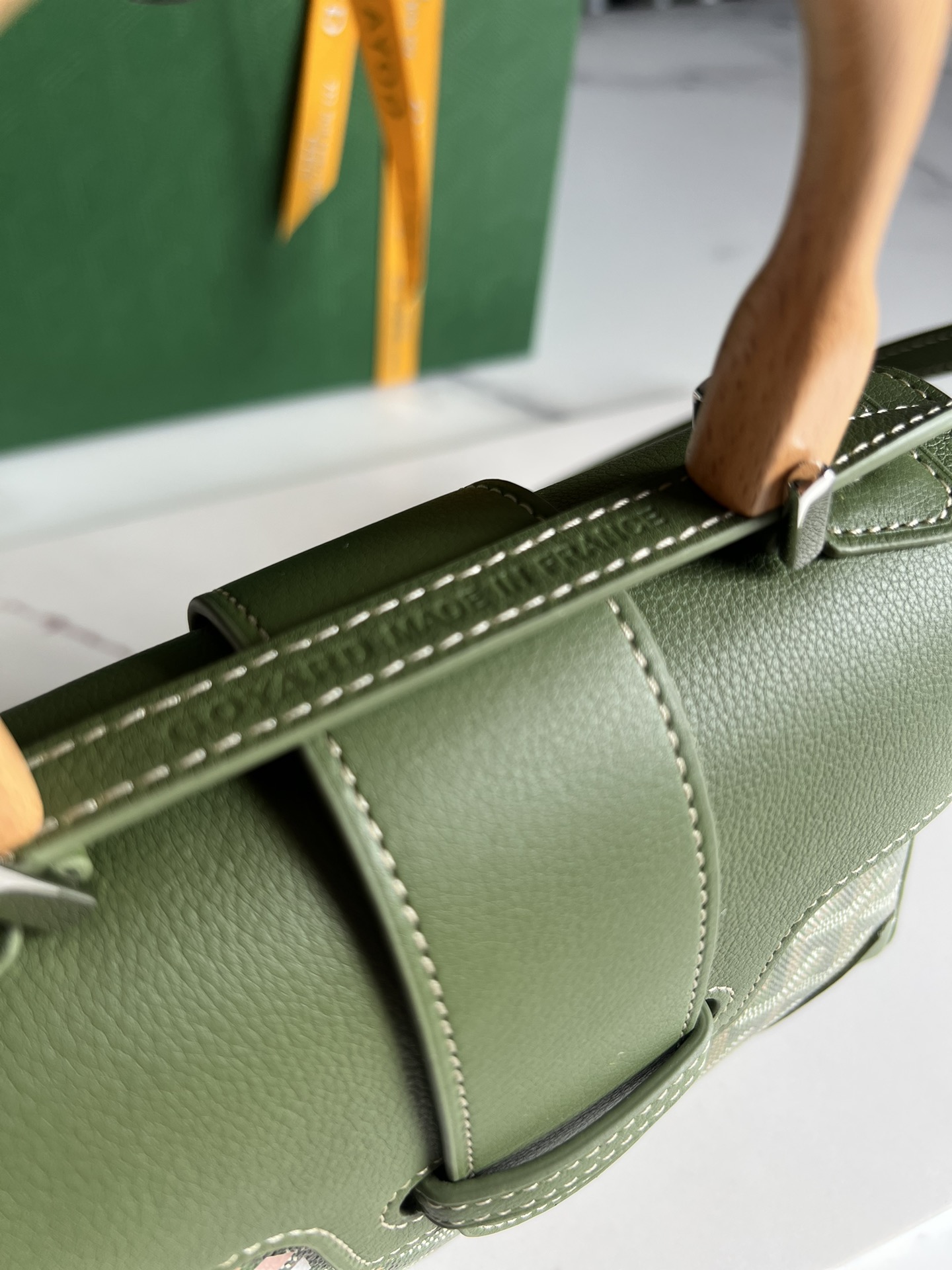 Goyard Women's Sac Saïgon Souple Mini BAG in Toile Goyardine & green