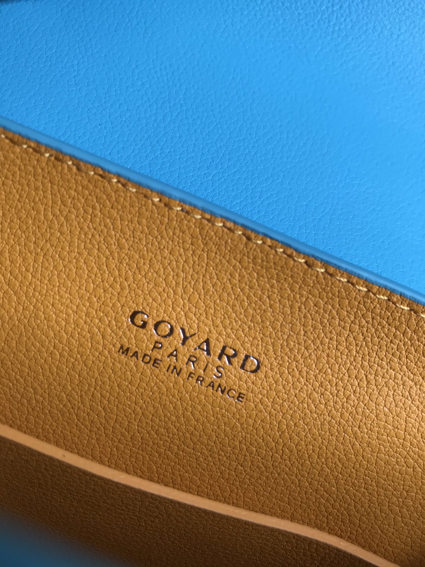 Goyard Mini Saïgon Souple Top Handle Bag With Palladium Hardware in blue sky