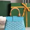 Goyard Mini Saïgon Souple Top Handle Bag With Palladium Hardware in blue sky