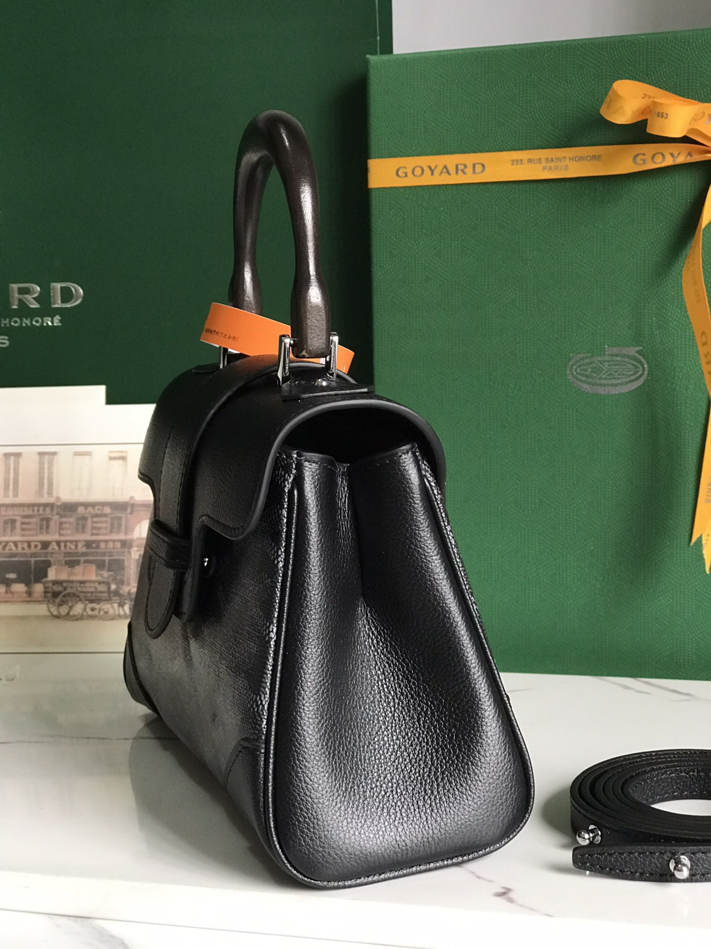 Goyard Sac Saigon Structuré Mini Black Women's Handbag