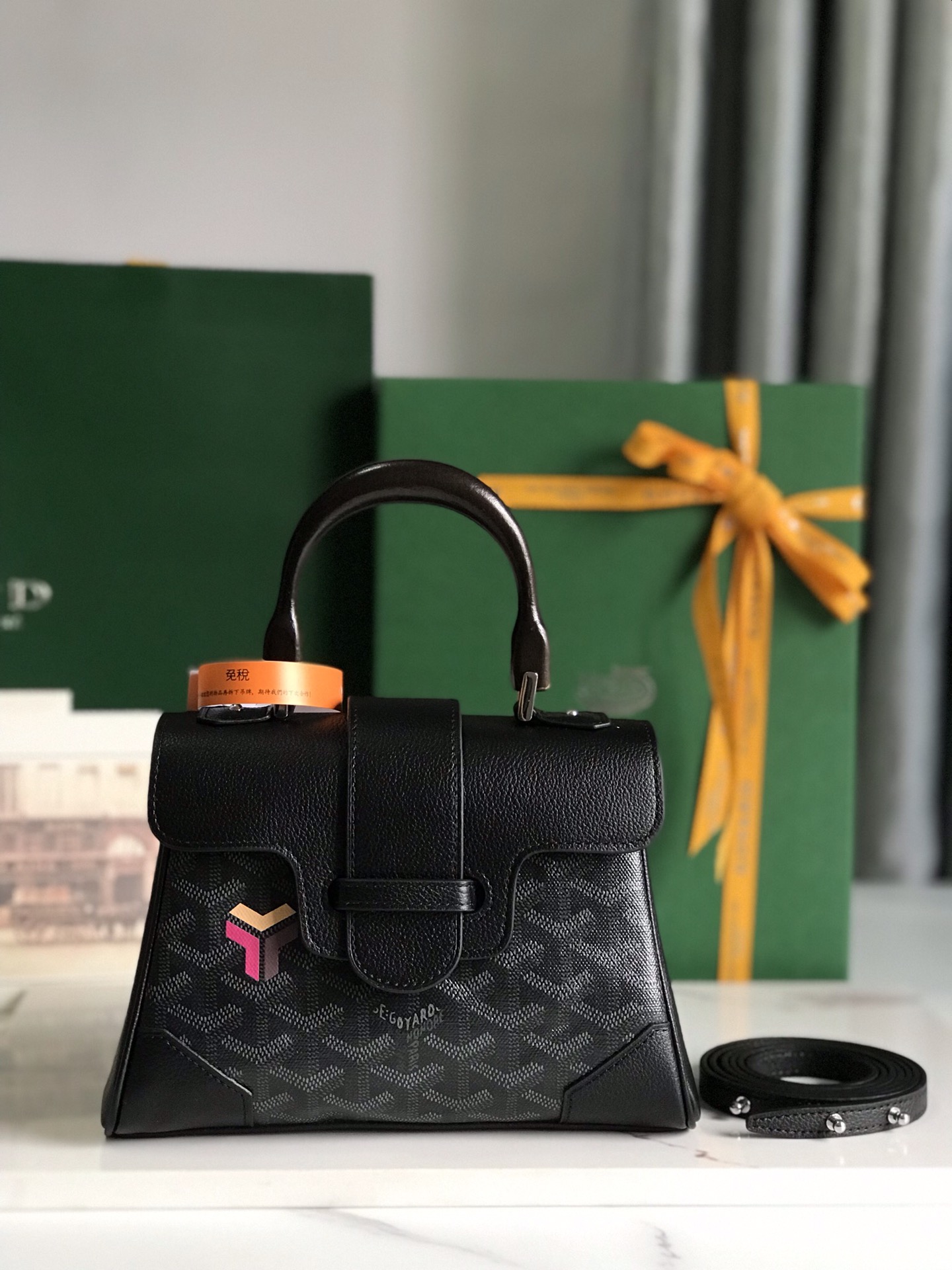 Goyard Sac Saigon Structuré Mini Black Women’s Handbag