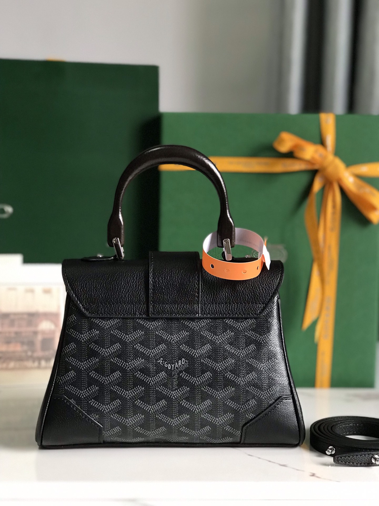 Goyard Sac Saigon Structuré Mini Black Women's Handbag
