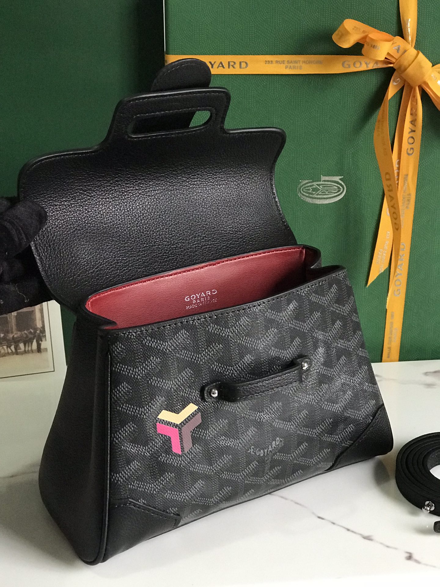 Goyard Sac Saigon Structuré Mini Black Women's Handbag