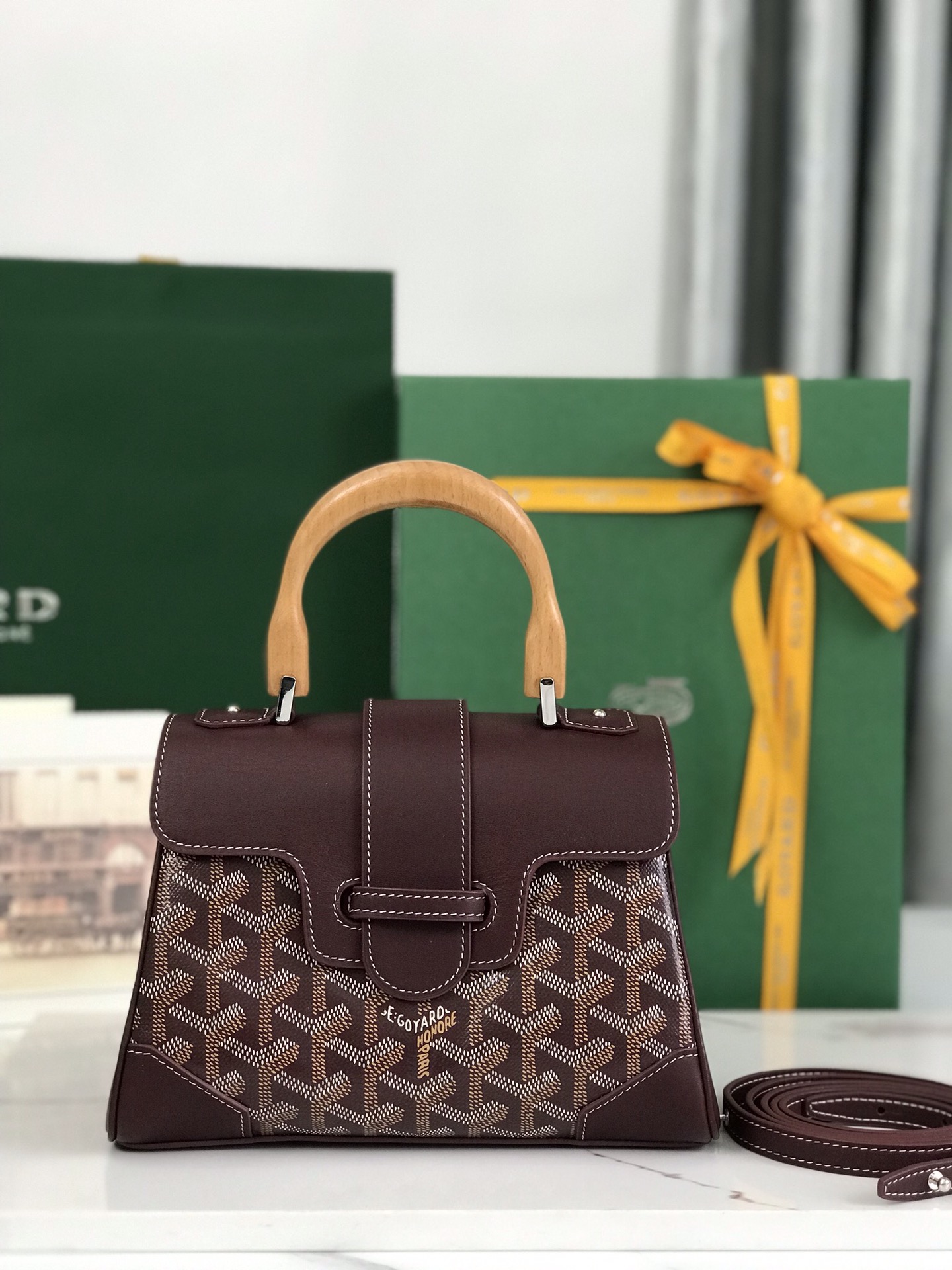 Goyard Burgundy Goyardine Saigon Mini Bag