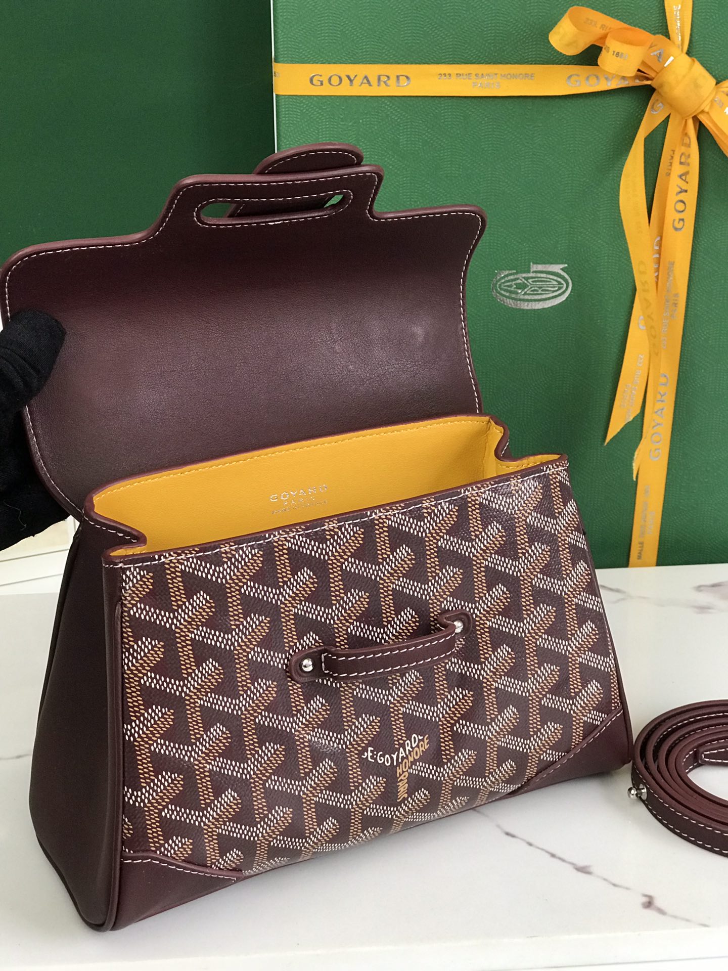 Goyard Burgundy Goyardine Saigon Mini Bag