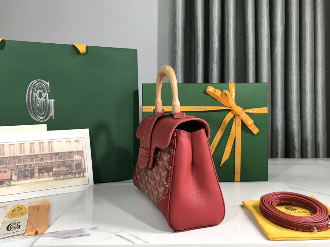 Goyard Saigon Souple Mini Bag red Goyardine Canvas