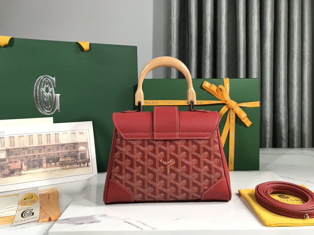 Goyard Saigon Souple Mini Bag red Goyardine Canvas