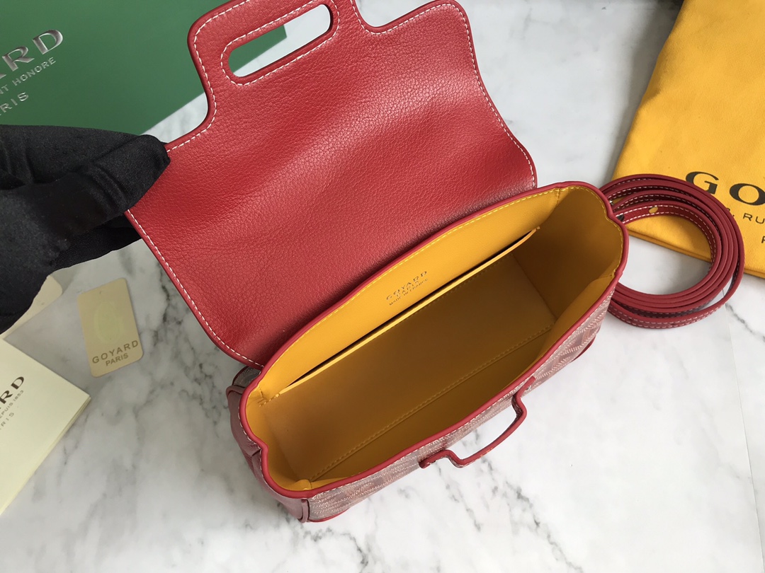 Goyard Saigon Souple Mini Bag red Goyardine Canvas